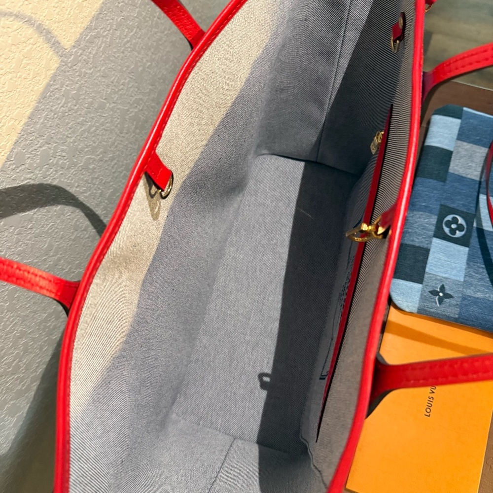 Louis Vuitton Blue Patchwork Denim Neverfull Tote… - image 2